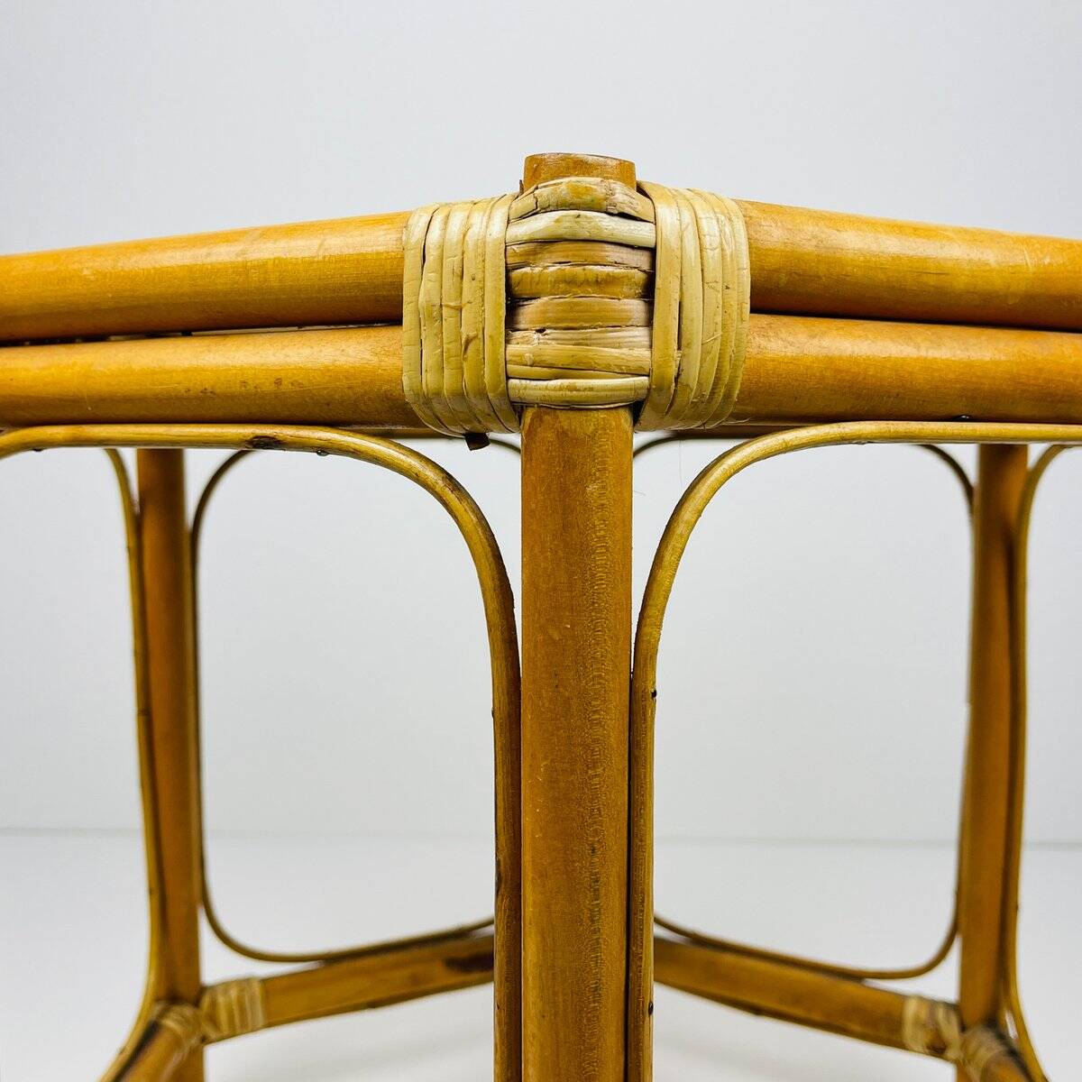 Vintage Italian rattan coffee table, 1960s.