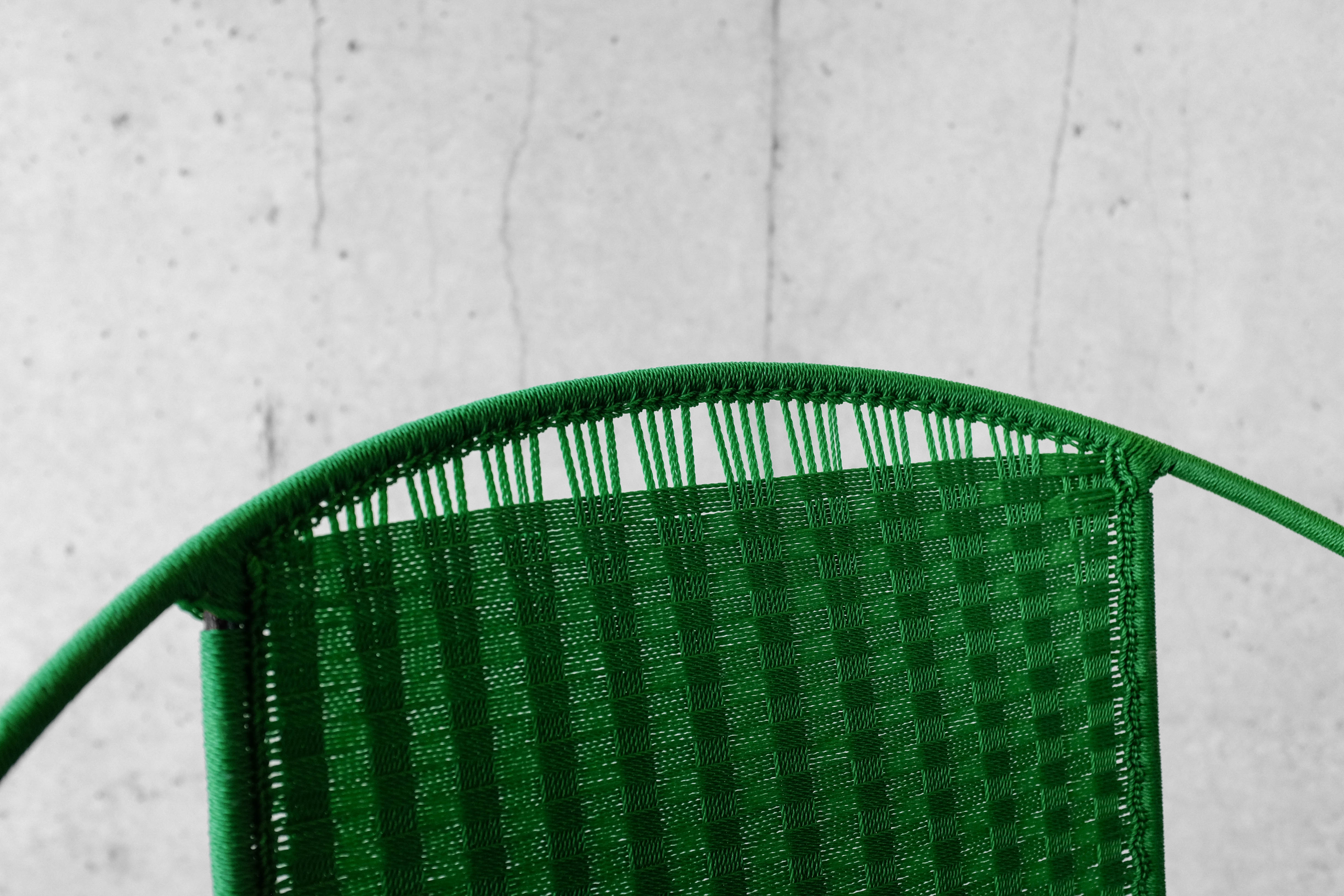 Armchair metal structure and green ropes 1960