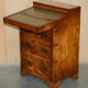 Military desk Harrods in Burr Yew wood with leather, country style.