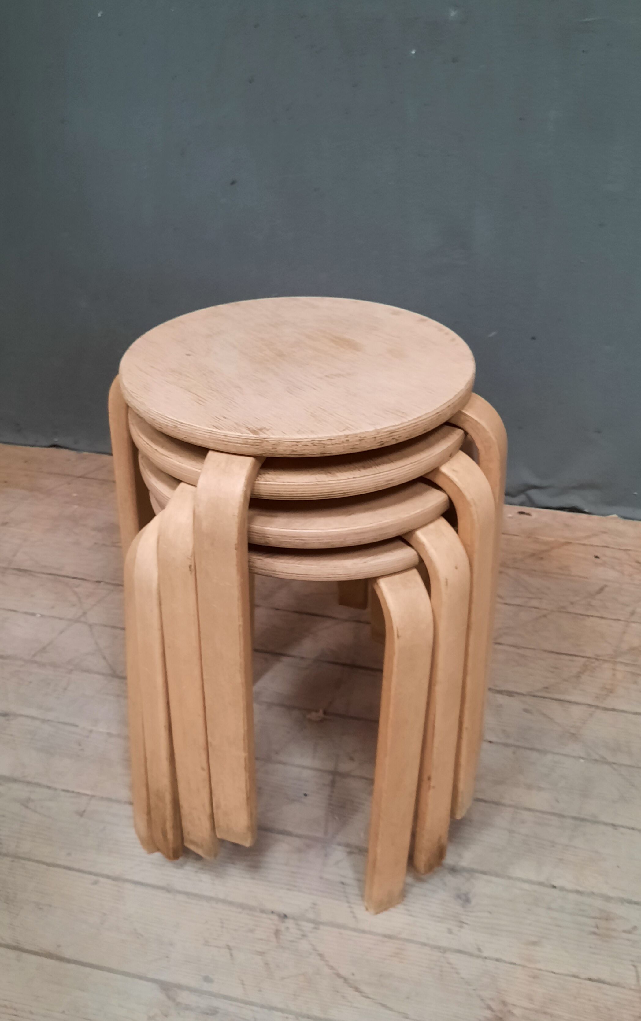 Series of 4 scandinavian stools