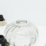 See Delmas chandelier, 5 branches, black and gold, transparent glass, 1960