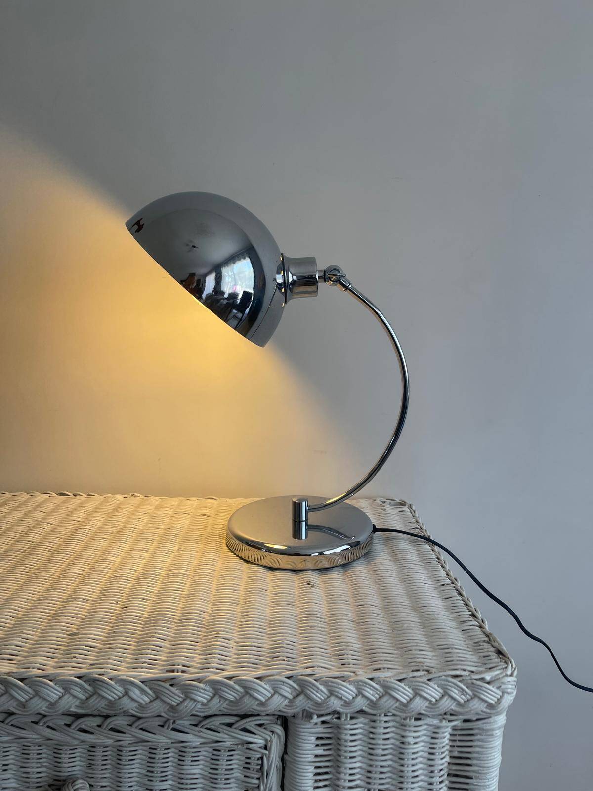 Vintage chrome desk lamp Space Age 1970s