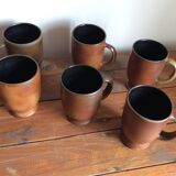 6 stoneware mugs