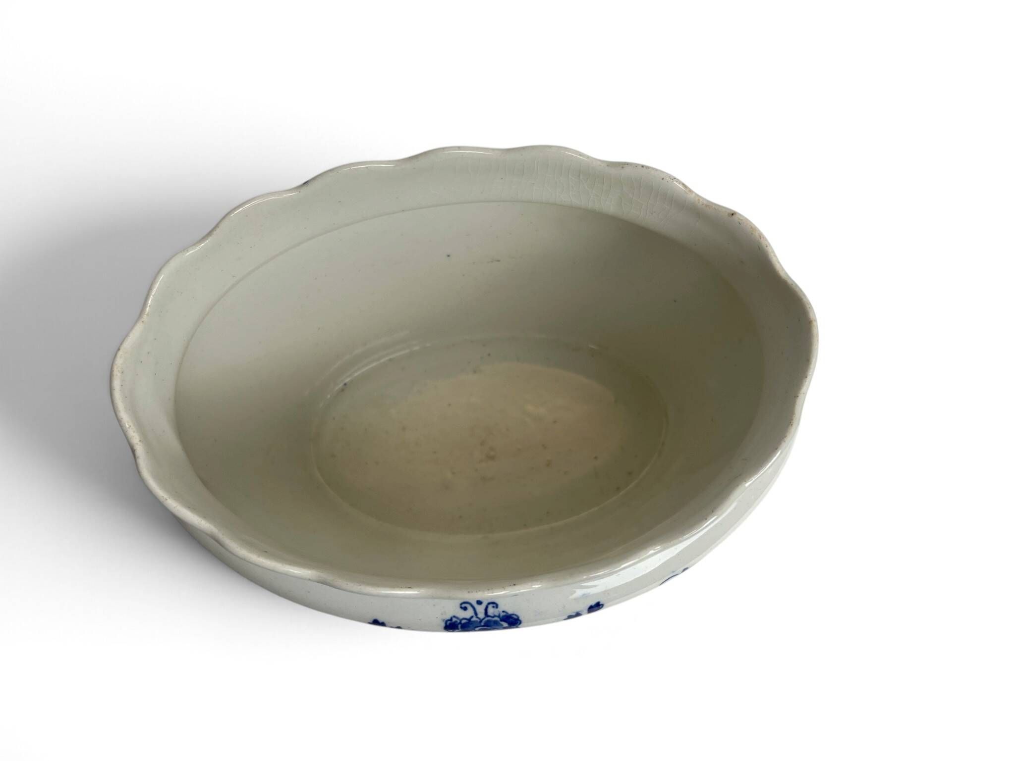 Delft, decorative pot planter with boat and windmill design from the early 20th century.