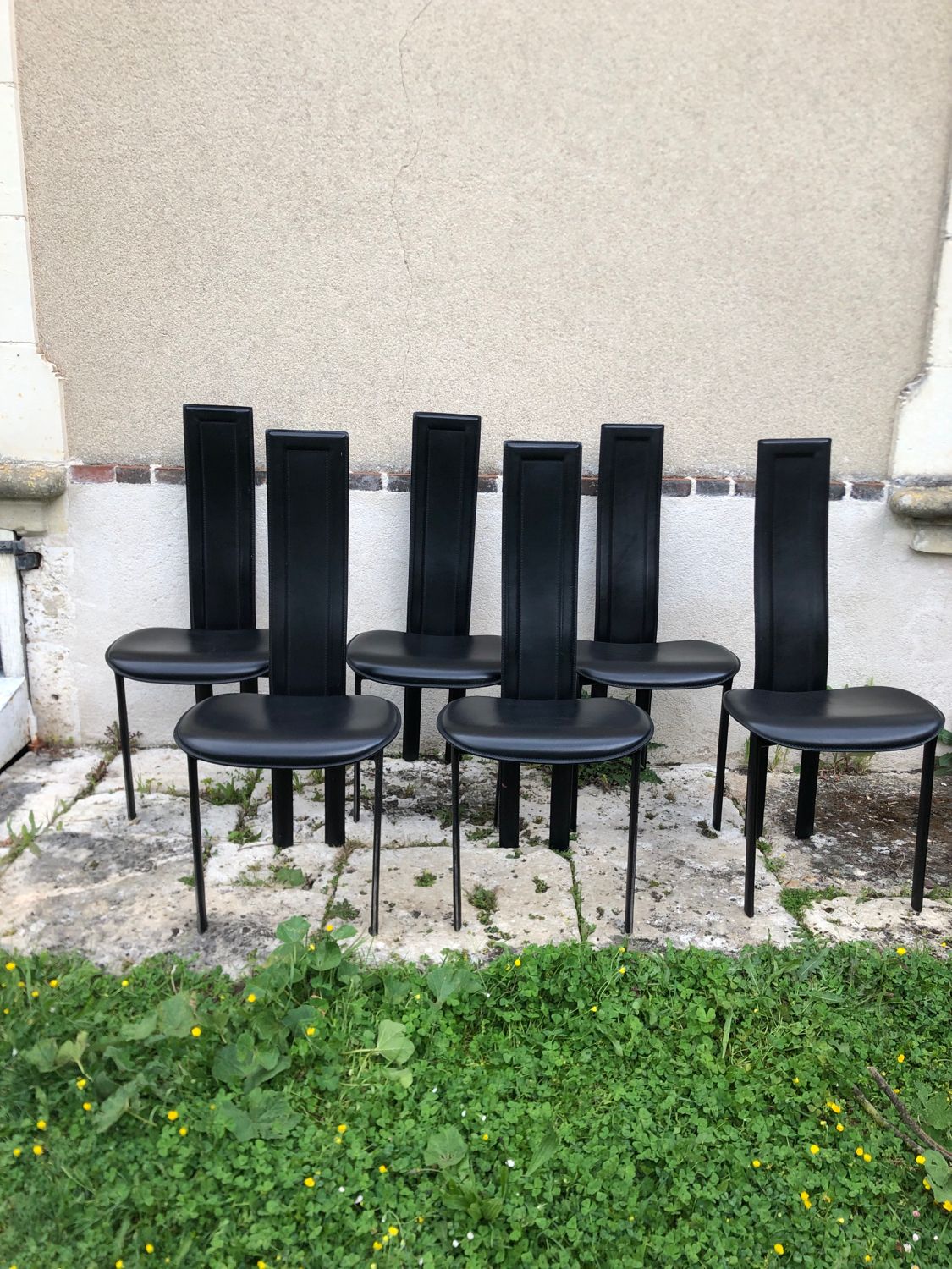 Set of 6 chairs Roche Bobois Cattelan Italia 80s