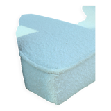 Fauteuil vintage Boucle Blanche par J. Chierowski n°366, 1960, Pologne Rénové en Bois de Hêtre Foncé