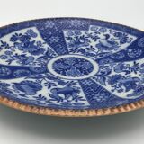 Pair of vintage japanese igezara plates decorated with floral and bird motifs