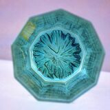 Mid Century Italy Frangar Non Flectar Whiskey Set of Blue Glasses With Ice Bucket and Fork Tongs