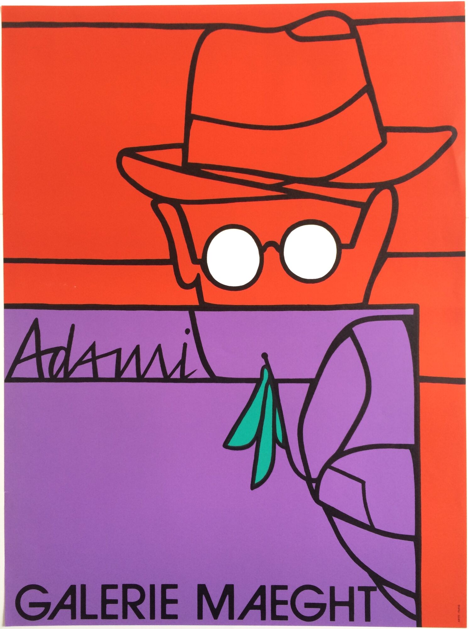 Valerio adami, galerie maeght, 1975. original poster printed in lithography