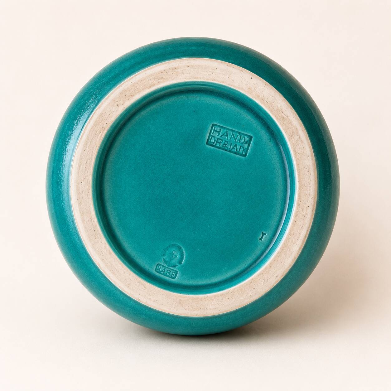 Wilhelm Kåge vase for Gustavsberg, turquoise glaze, hand-turned, Sweden