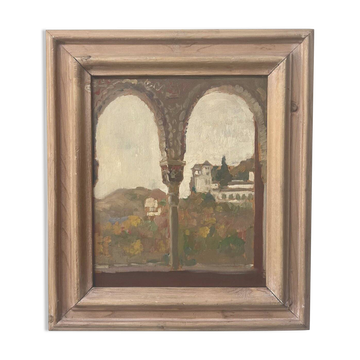 James Kerr-Lawson (1864-1939) Vue de l'Alhambra, Grenade, huile sur panneau