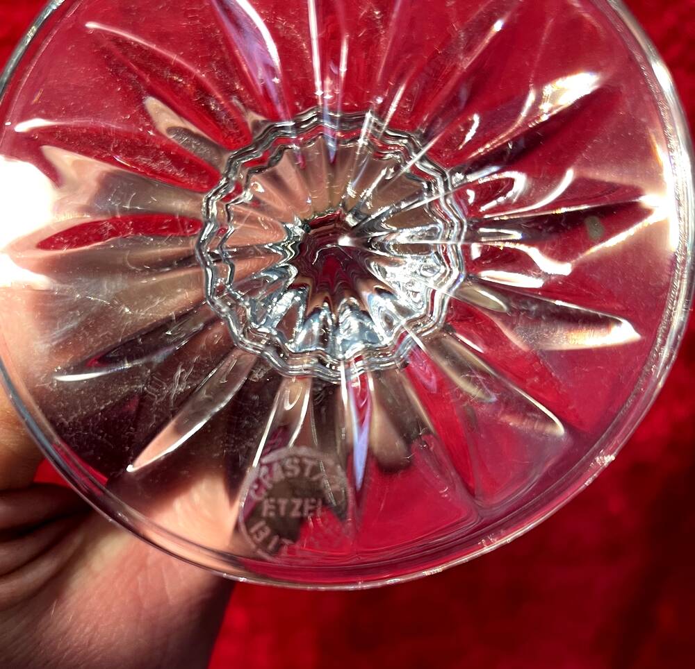 Set of 5 etzel bitche crystal wine glasses