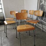 Set of 6 stackable chairs 1970