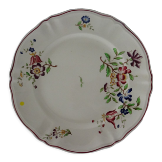 Large dish Sarreguemines 513112 faience old flowers STRASBOURG