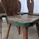 8 chaises brutalistes vintage en bois