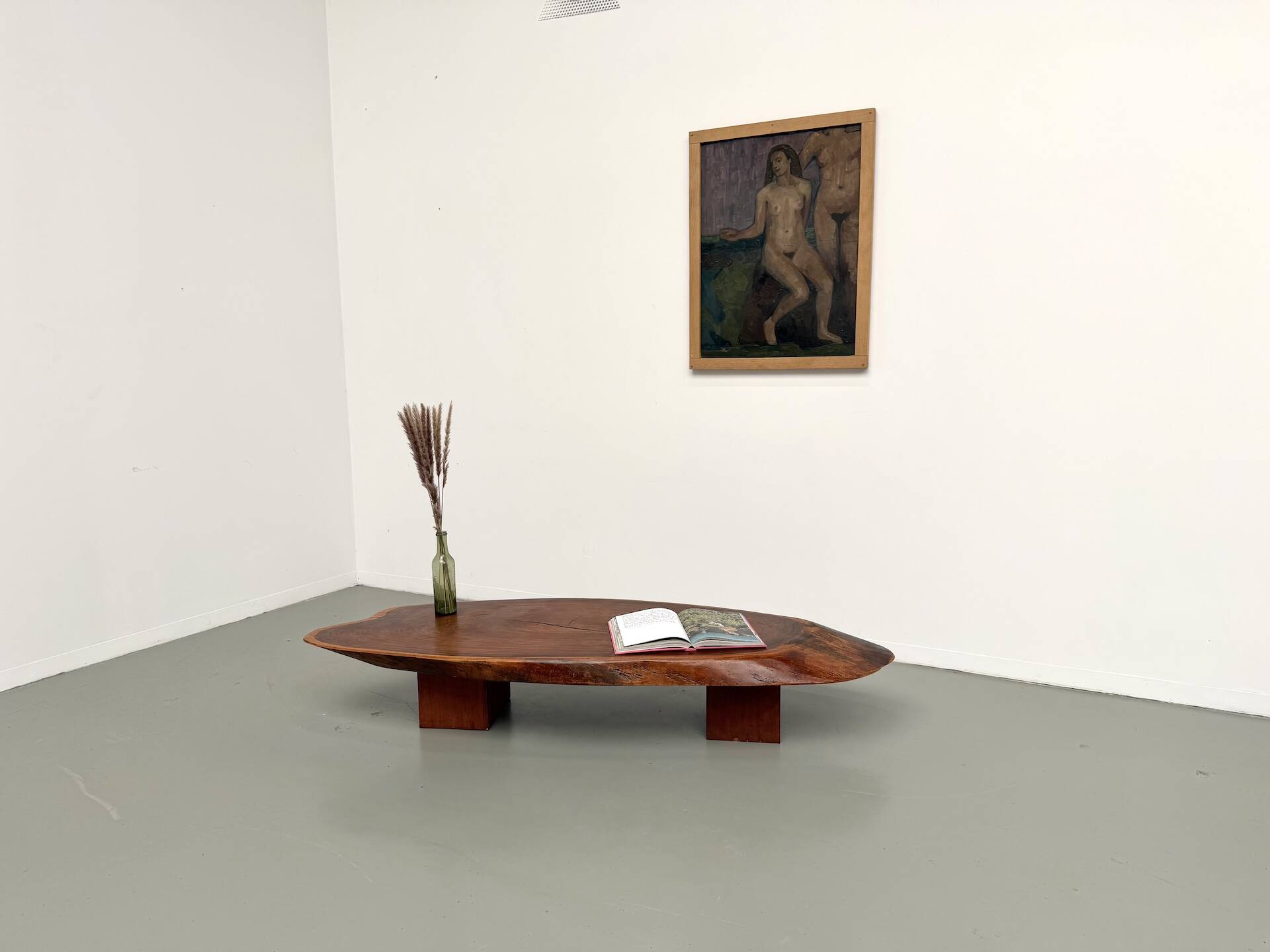 Organic Coffee Table "Slab" in Solid Exotic Wood