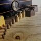 Napoleon III balance in blackened wood and white marble