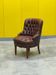 Original English Chesterfield Tub Chair - Vintage Antique Brown Leather
