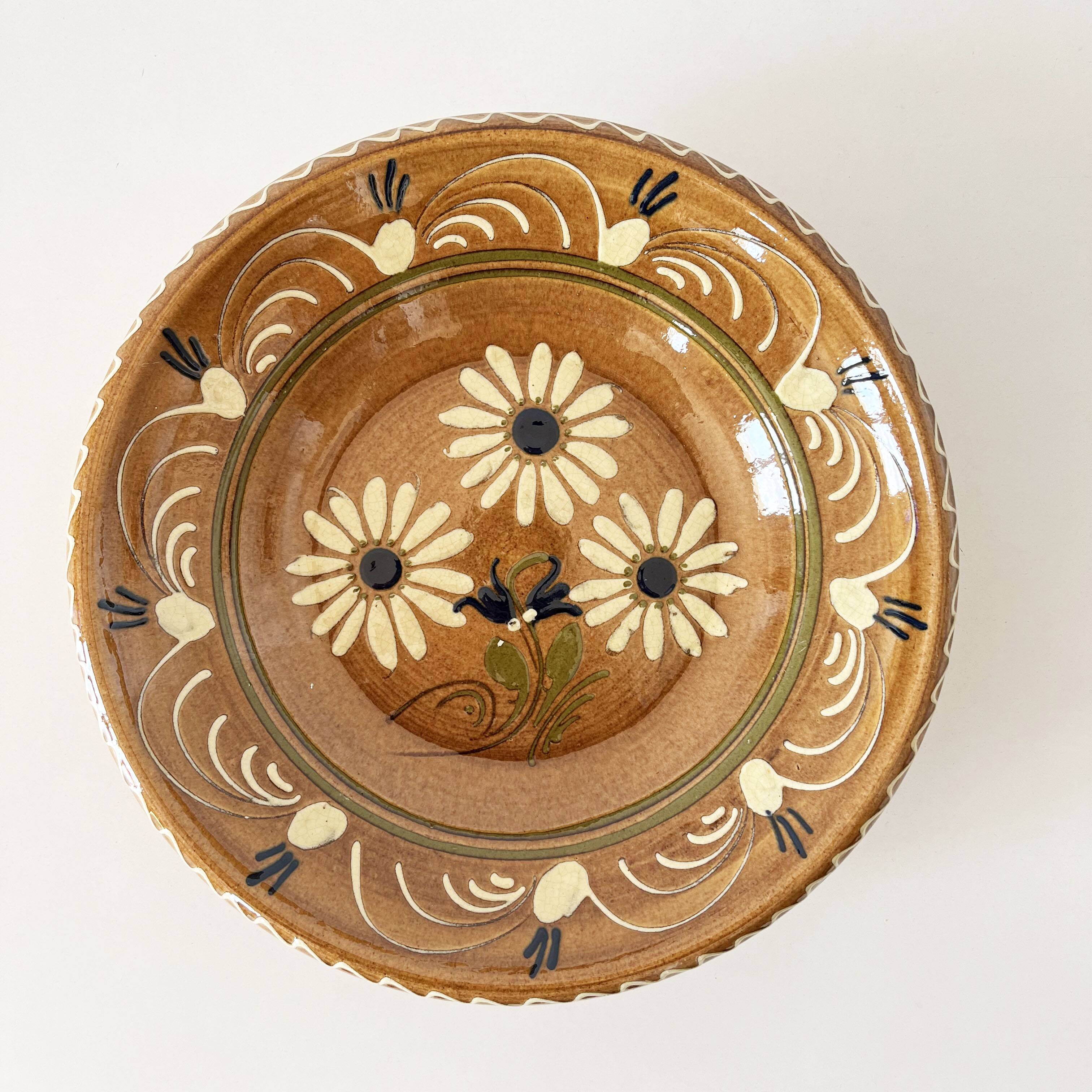 Large terracotta dish Alsace 1960
