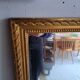 Long miroir en bois et stuc doré vintage
