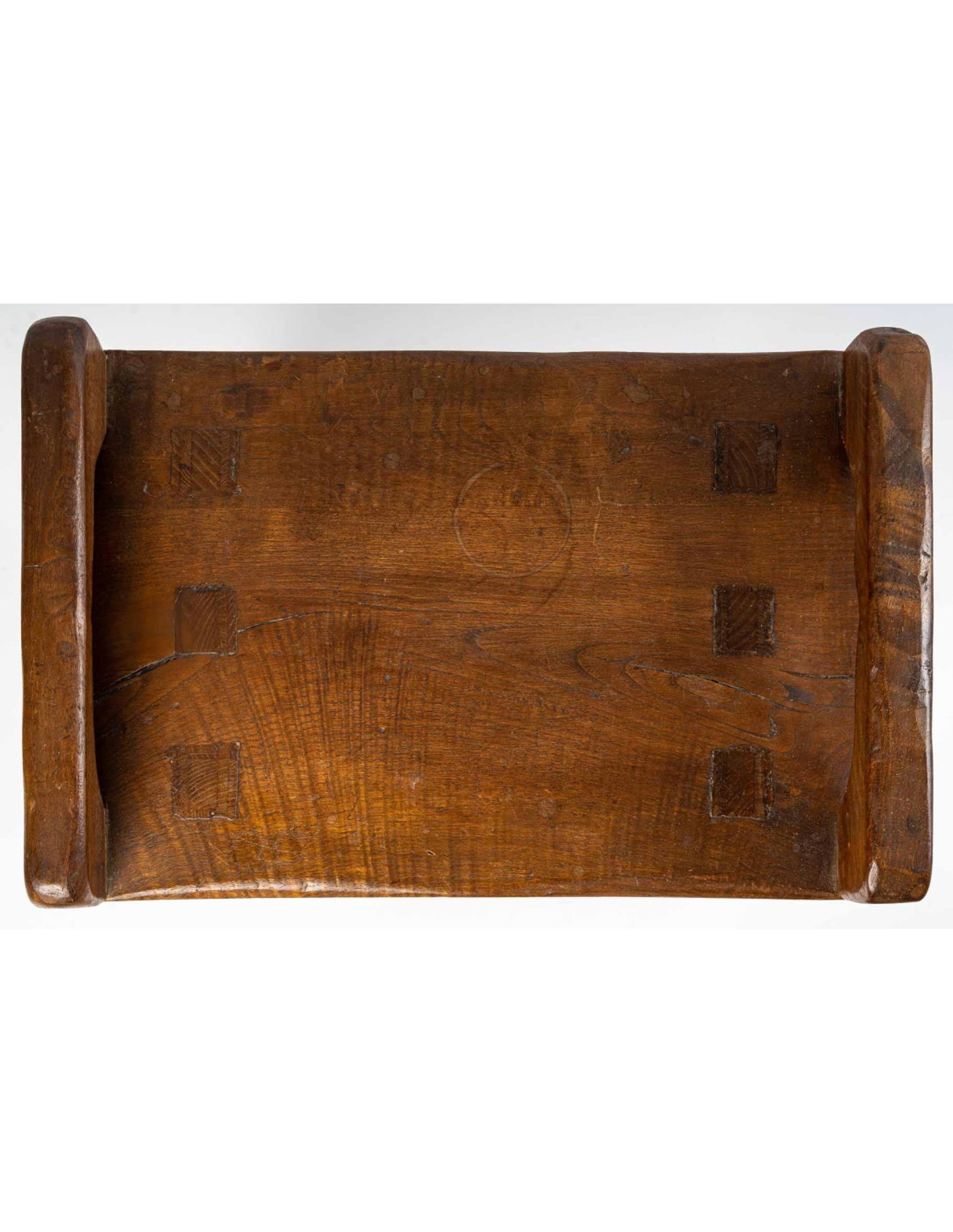 Tabouret en bois sculpté, chêne, 1950-1960