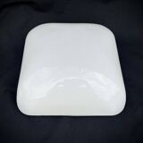 Grand plafonnier ou applique carré opaline verre de lait blanc