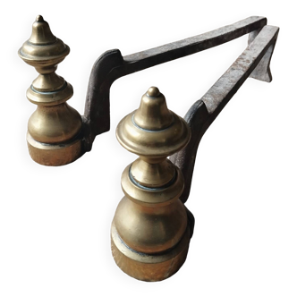 Brass andirons