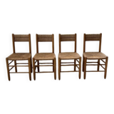 Set of 4 straw chairs circa Dordogne