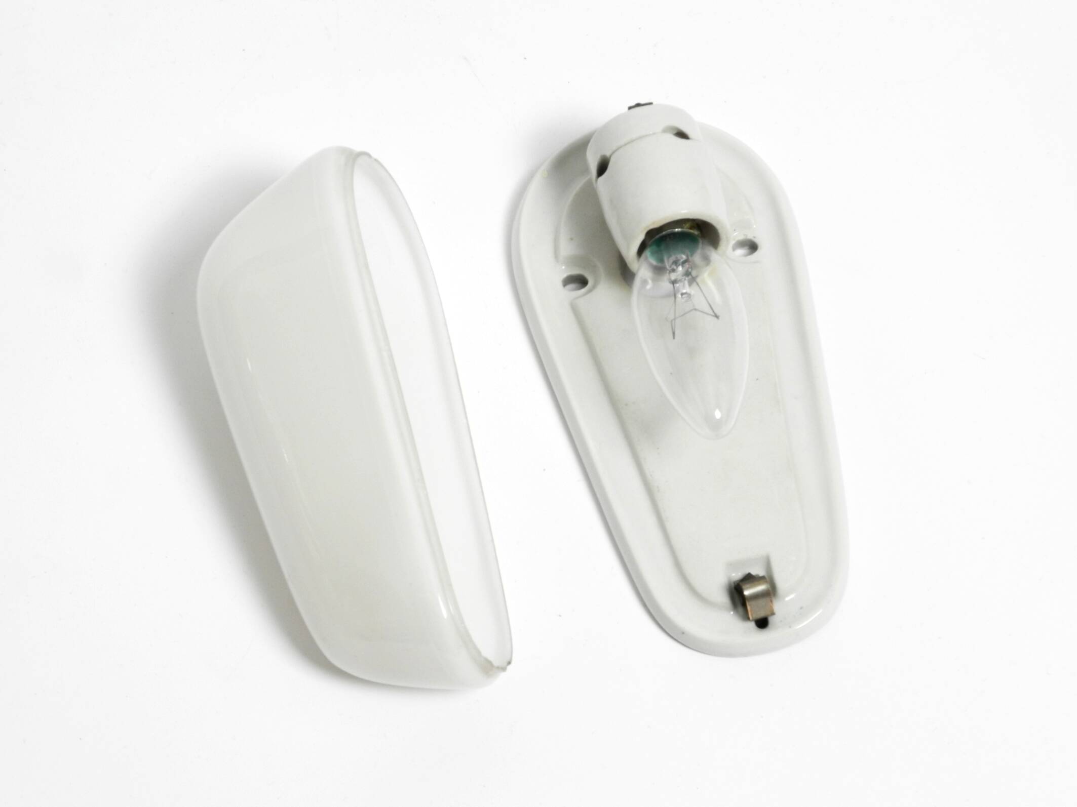 A Mid Century Modern Wagenfeld glass ceramic wall lamp