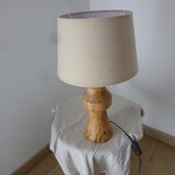 turned wood lamp