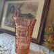 Vase verre moulé rose style Art Déco