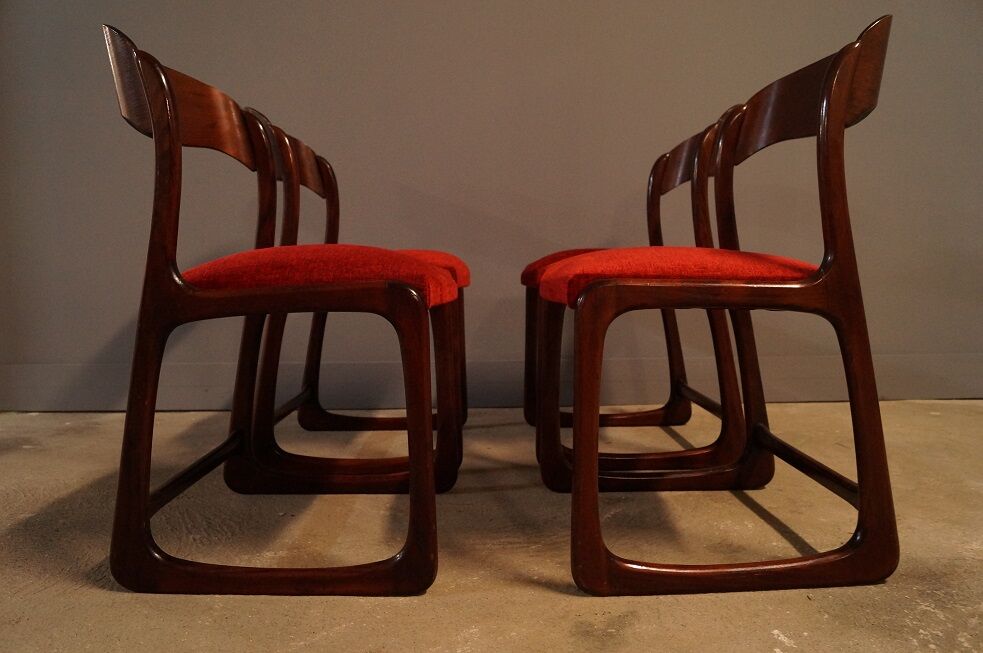Set of 4 chairs baumann vintage 1960