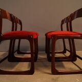 Set of 4 chairs baumann vintage 1960