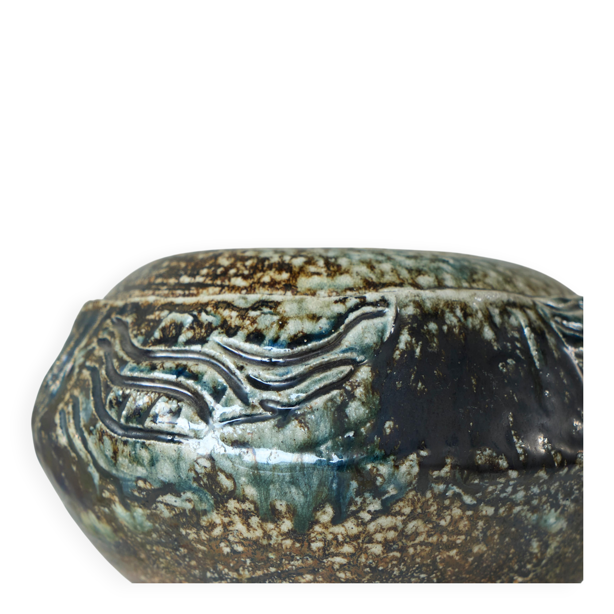 Table centrepiece or vase in studio pottery from the mid-century, 1960s.