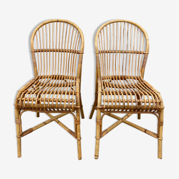 Pair of vintage rattan chairs