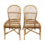 Pair of vintage rattan chairs