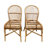 Pair of vintage rattan chairs