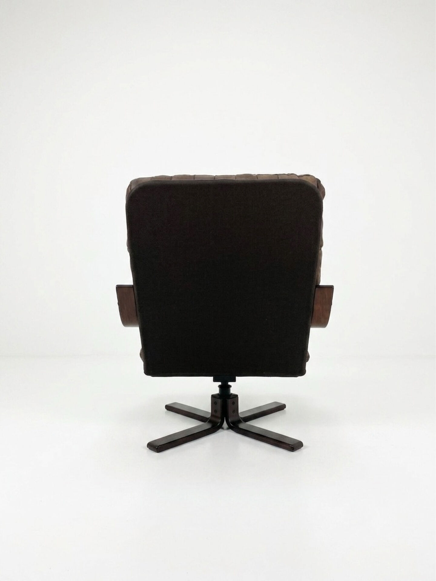 Mid-century leather swivel chair