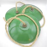 Trio of enamelled sheet metal suspensions