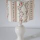 Vintage table lamp "St Michael" – Ribbed ceramic and country print