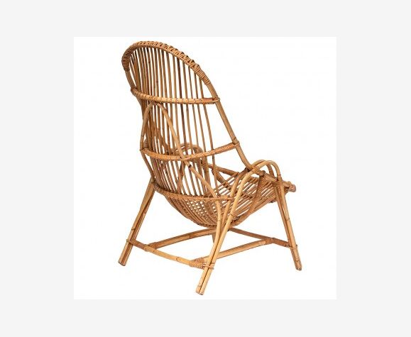 Très grand fauteuil rotin Bambou Vintage | Selency
