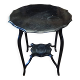 small black pedestal table
