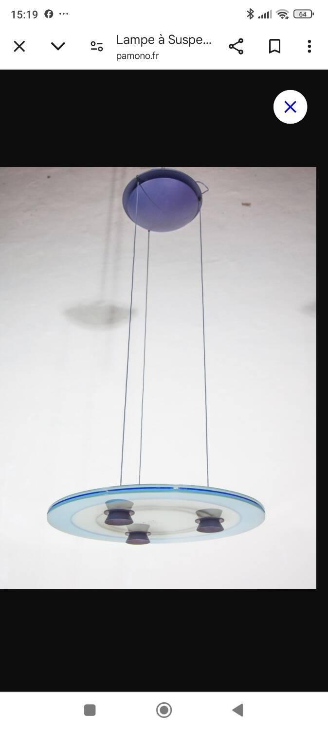 Aurora blue pendant light Arteluce1982