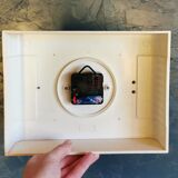 Rectangular silent vintage wall pendulum clock "Jaz white green"