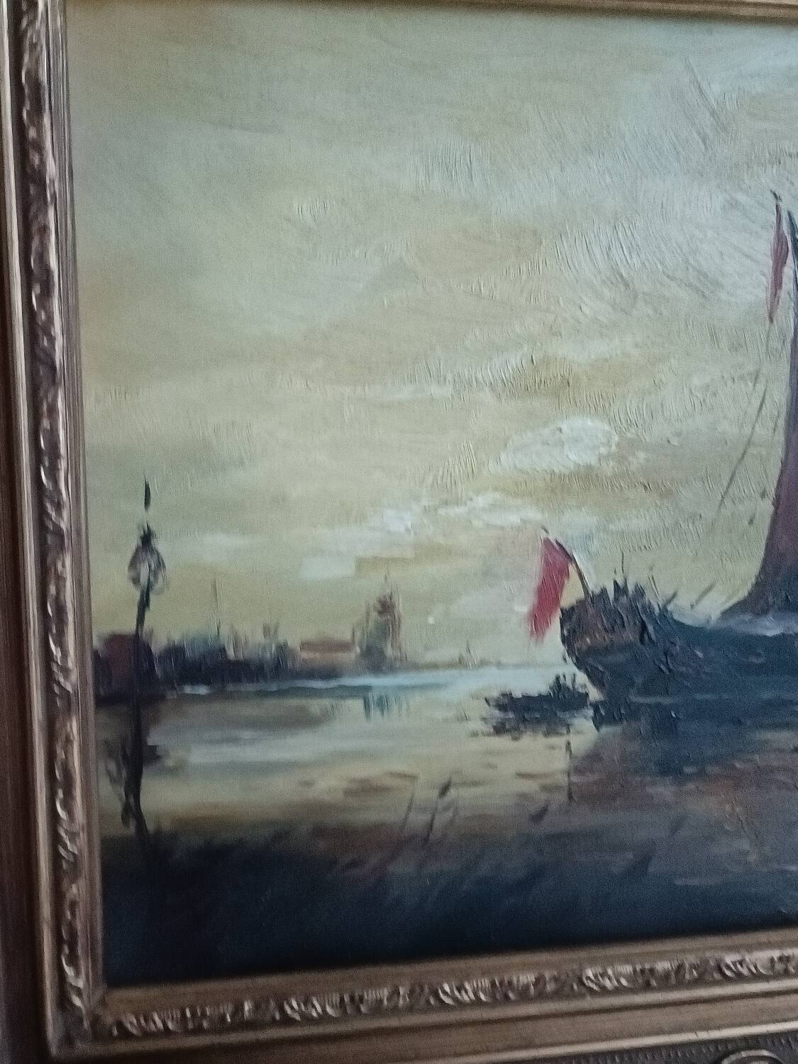 Tableau ancien, marine signée, fin XIXEME