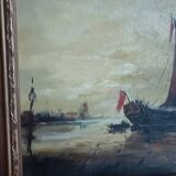 Old painting, signed seascape, late 19th century
