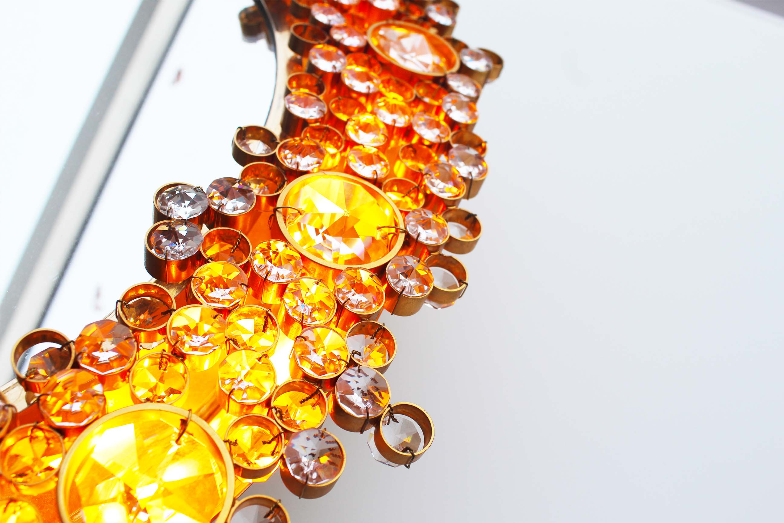 Illuminated jewel crystal mirror by palme & walter