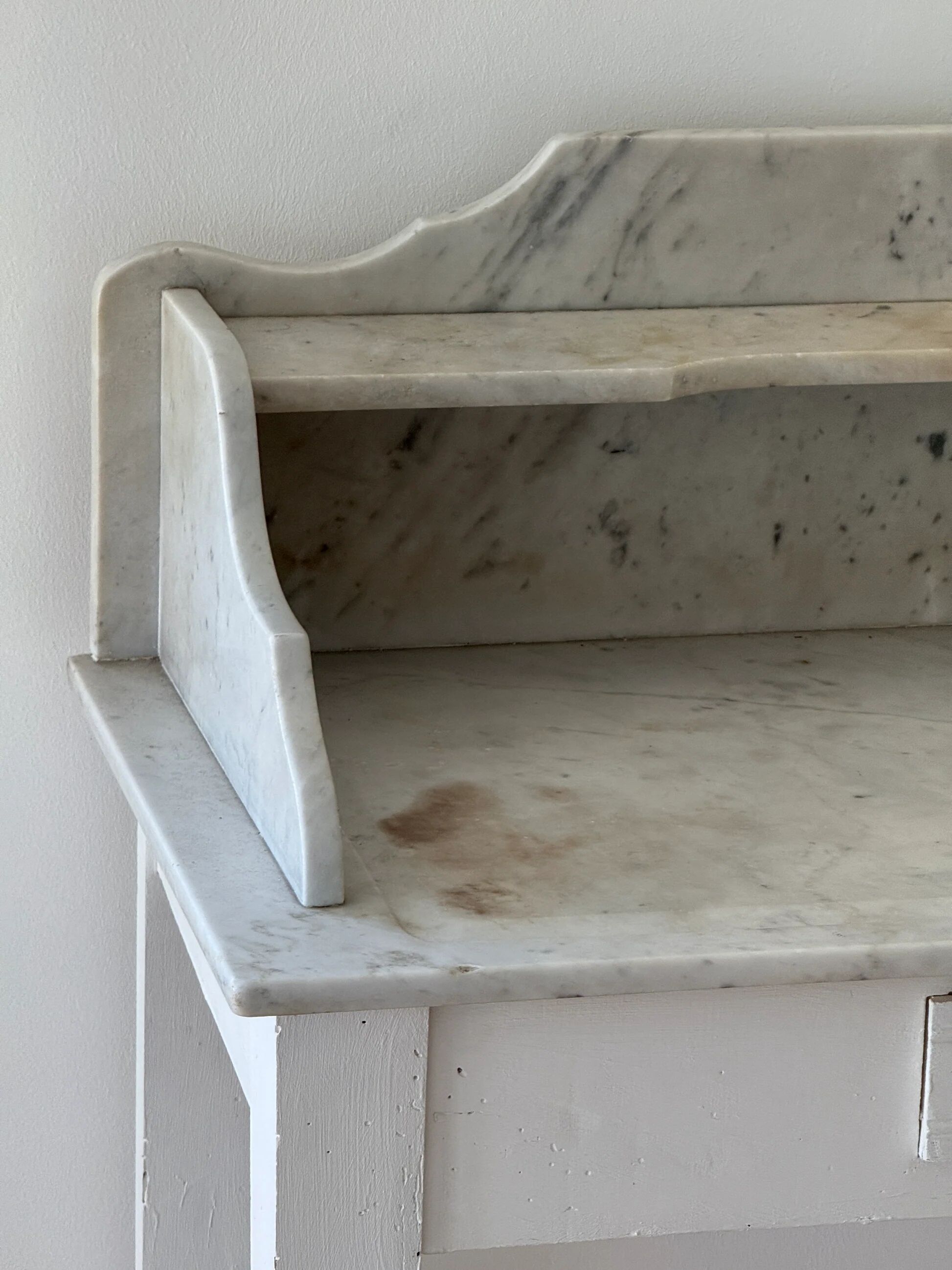 Shabby chic wooden and marble dressing table