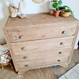 Raw Art Deco chest of drawers details compass feet