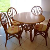 Rattan living room round table and chairs